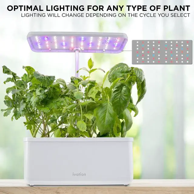 Alt view image 7 of 7 - Ivation 7-Pod Indoor Hydroponics Growing System Kit Herb Garden planter w/ LED Grow Light
