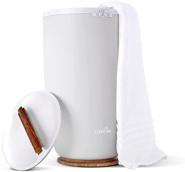 Main image of Live Fine Towel Warmer | Large Bucket Style Luxury Heater, Adjustable Timer, Auto Shut-Off | Fits Up to Two 40 x 70 Oversized Towels