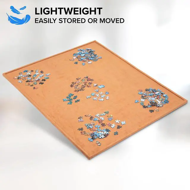 Alt view image 3 of 5 - Jumbl 1000-Piece Puzzle Board | Lightweight, Portable Jigsaw Puzzle Assembly Tray with Non-Slip Felt Surface, Edged Border & Extra Large Workspace | Table Measures 22 x 30
