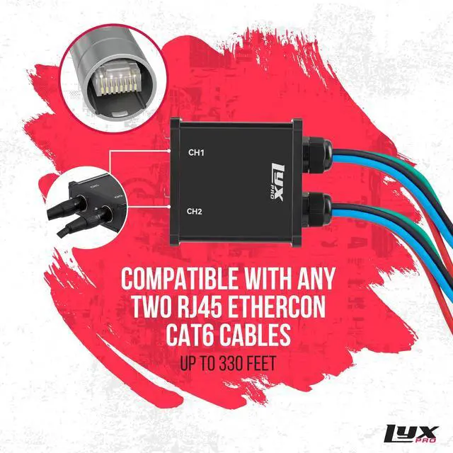 Alt view image 4 of 7 - Pair of LyxPro Audio Snake 8 Channel XLR 3 Pin Multi Network Breakout for Stage Sound Lighting And Recording Studio XLR to RJ45 Ethercon With 3 Feet Cable Connection