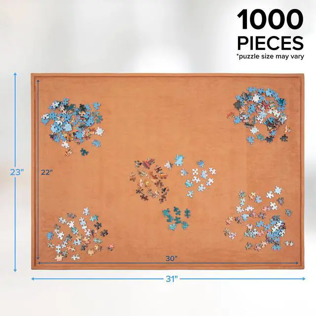 Alt view image 2 of 5 - Jumbl 1000-Piece Puzzle Board | Lightweight, Portable Jigsaw Puzzle Assembly Tray with Non-Slip Felt Surface, Edged Border & Extra Large Workspace | Table Measures 22 x 30