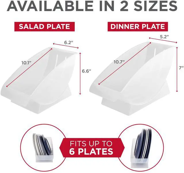 Alt view image 4 of 7 - Jumbl 10-Inch Veritcal Dinner Holder, Cabinet Space Saver and Organizer, Plastic Plate Cradle pefect for small cabinet storage, RV's, apartments. Comes with 1 Cradle (Dinner Plate)