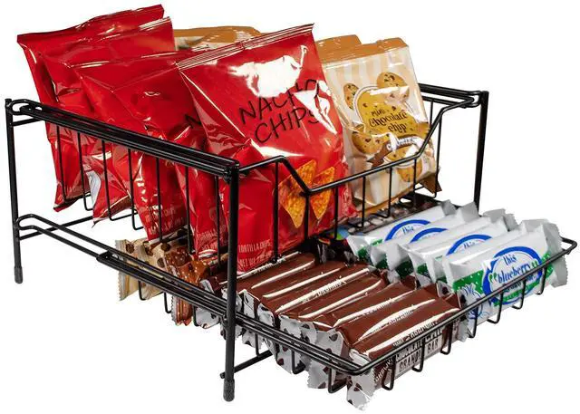 Main image of Versatile 2 Tier Metal Table Top/Pantry Snack Organizer - White