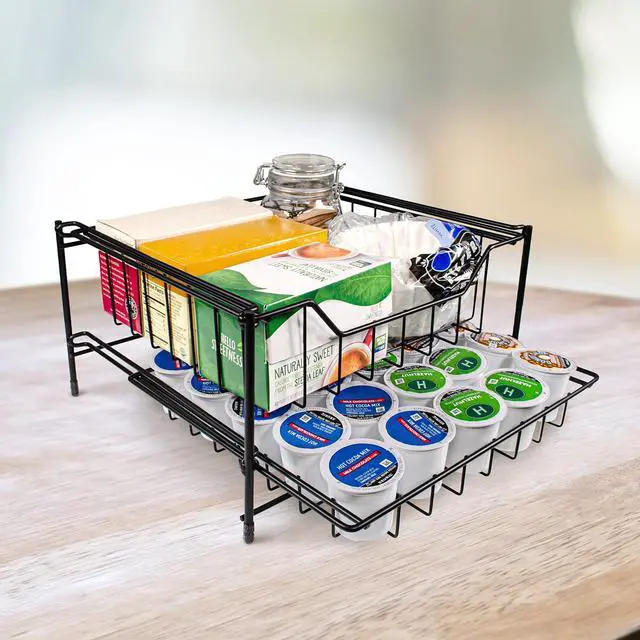 Alt view image 2 of 3 - Versatile 2 Tier Metal Table Top/Pantry Snack Organizer - White