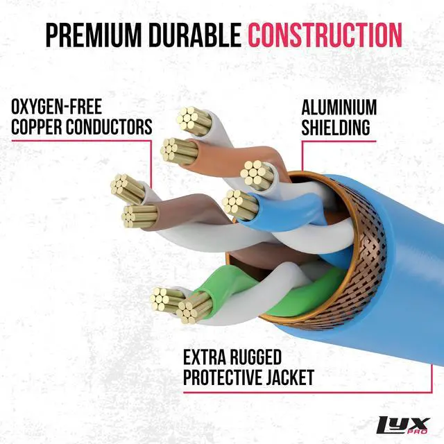 Alt view image 5 of 8 - lyxpro cat6 shielded ethercon rj45 cable  100 feet blue