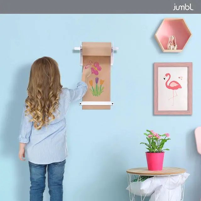 Alt view image 3 of 7 - Jumbl 8 Wall Mounted Kraft Paper Dispenser | Hanging Paper Roll with Cutter for Kitchen, DIY Room, Office, Business, & More | Great for to-Do Lists, Menus, Grocery Lists, & Art Projects