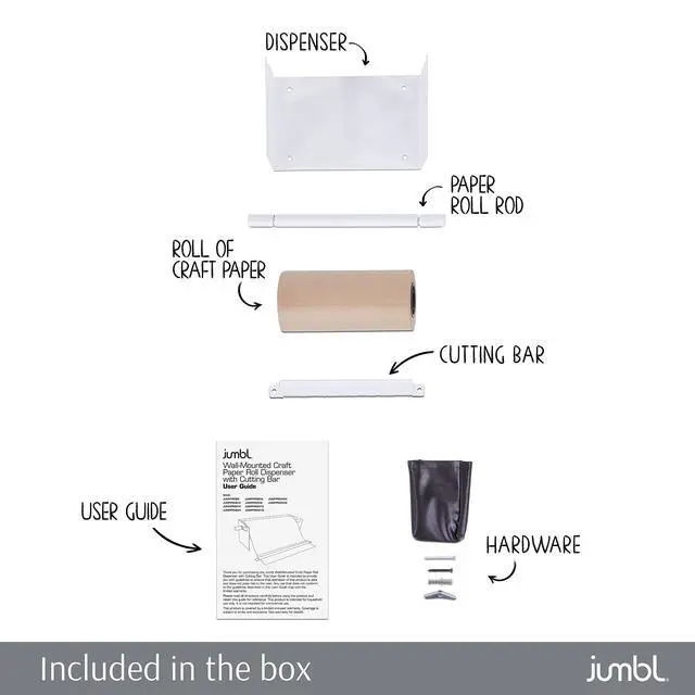 Alt view image 5 of 7 - Jumbl 8 Wall Mounted Kraft Paper Dispenser | Hanging Paper Roll with Cutter for Kitchen, DIY Room, Office, Business, & More | Great for to-Do Lists, Menus, Grocery Lists, & Art Projects