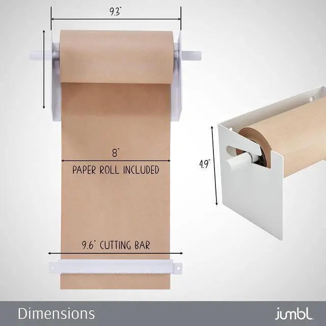 Alt view image 2 of 7 - Jumbl 8 Wall Mounted Kraft Paper Dispenser | Hanging Paper Roll with Cutter for Kitchen, DIY Room, Office, Business, & More | Great for to-Do Lists, Menus, Grocery Lists, & Art Projects