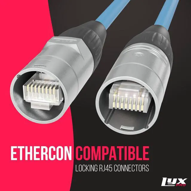 Alt view image 8 of 8 - lyxpro cat6 shielded ethercon rj45 cable  100 feet blue