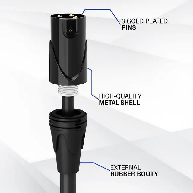 Alt view image 2 of 7 - LyxPro 1.5 Feet XLR Microphone Cable Balanced Male to Female 3 Pin Mic Cord for Powered Speakers Audio Interface Professional Pro Audio Performance and Recording Devices - Pink