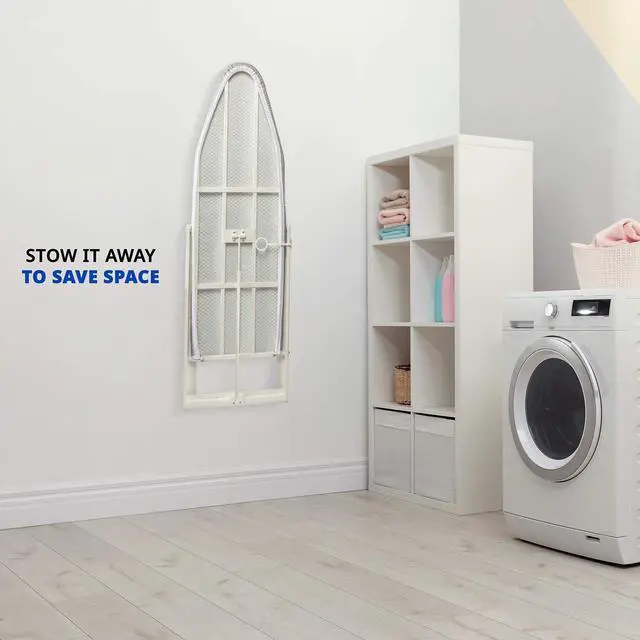 Alt view image 6 of 7 - Ivation Wall-Mounted Ironing Board | Foldable 36.2 x 12.2 Ironing Station for Home, Apartment & Small Spaces | Sturdy Folding Board, Easy-Release Lever, Removable Cotton Cover & Mounting Hardware