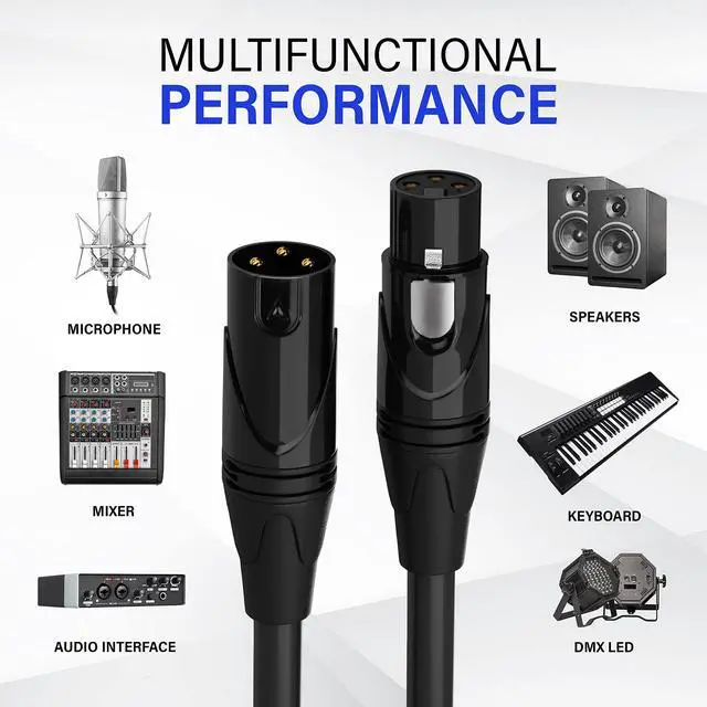 Alt view image 6 of 7 - LyxPro 1.5 Feet XLR Microphone Cable Balanced Male to Female 3 Pin Mic Cord for Powered Speakers Audio Interface Professional Pro Audio Performance and Recording Devices - Pink