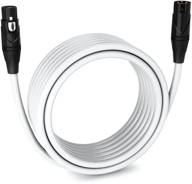Main image of LyxPro 25 Feet XLR Microphone Cable Balanced Male to Female 3 Pin Mic Cord for Powered Speakers Audio Interface Professional Pro Audio Performance and Recording Devices - White