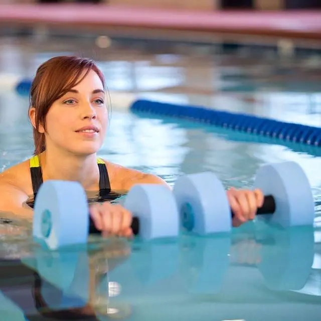 Alt view image 2 of 2 - Power Systems Water Dumbbells, Heavy Resistance, Pair, Blue (86570)
