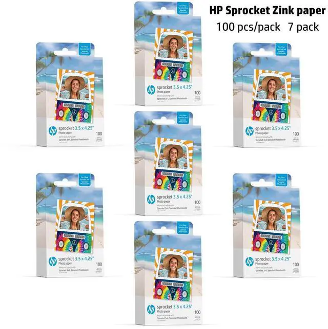 Alt view image 2 of 7 - HP Sprocket 3.5 x 4.25 Zink Sticky-Backed Photo Paper (700 Pack) Compatible with HP Sprocket 3x4 Photobooth and Photo Printer
