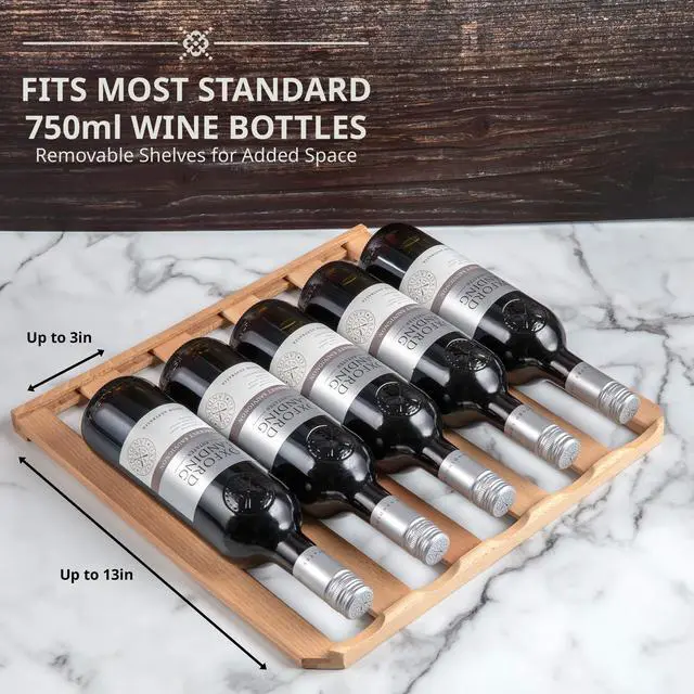 Alt view image 6 of 7 - Ivation 34 Bottle Compressor Wine Cooler Refrigerator w/Lock | Large Freestanding Wine Cellar For Red, White, Champagne or Sparkling Wine | 41f-64f Digital Temperature Control Fridge Stainless Steel