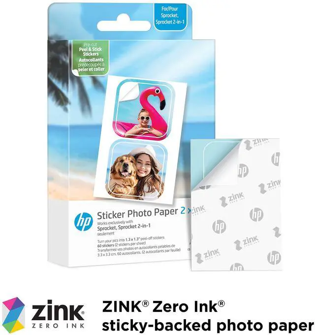 Alt view image 2 of 4 - HP Sprocket 2x3 Premium Zink Pre-Cut Sticker Photo Paper, 30 Sheets, Compatible with HP Sprocket Photo Printers