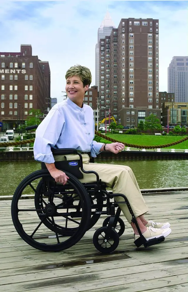 Alt view image 5 of 6 - Invacare 9XT_29155 Series 9000 XT High Performance Lighter Weight Wheelchair with Full Length Arms and 18" Seat Width, Black Satin
