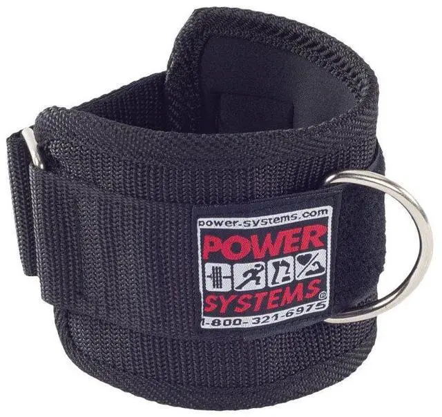 Main image of Power Systems Padded Pro Nylon Ankle and Wrist Strap, Strength Training Attachment for Cable Machines or Resistance Bands, 17 x 4 Inches, Black (50765)