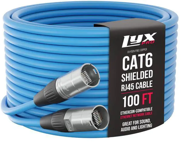 Alt view image 2 of 8 - lyxpro cat6 shielded ethercon rj45 cable  100 feet blue
