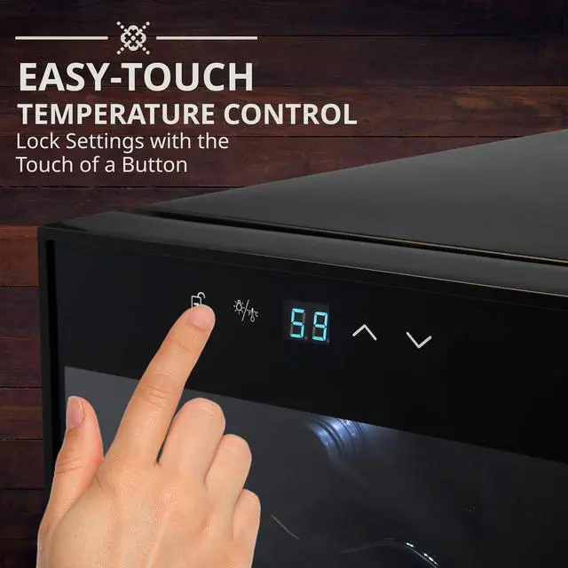 Alt view image 3 of 7 - Ivation 34 Bottle Compressor Wine Cooler Refrigerator | Large Freestanding Wine Cellar For Red, White, Champagne or Sparkling Wine | 41f - 64f Touch Digital Temperature Control Fridge Glass Door Black