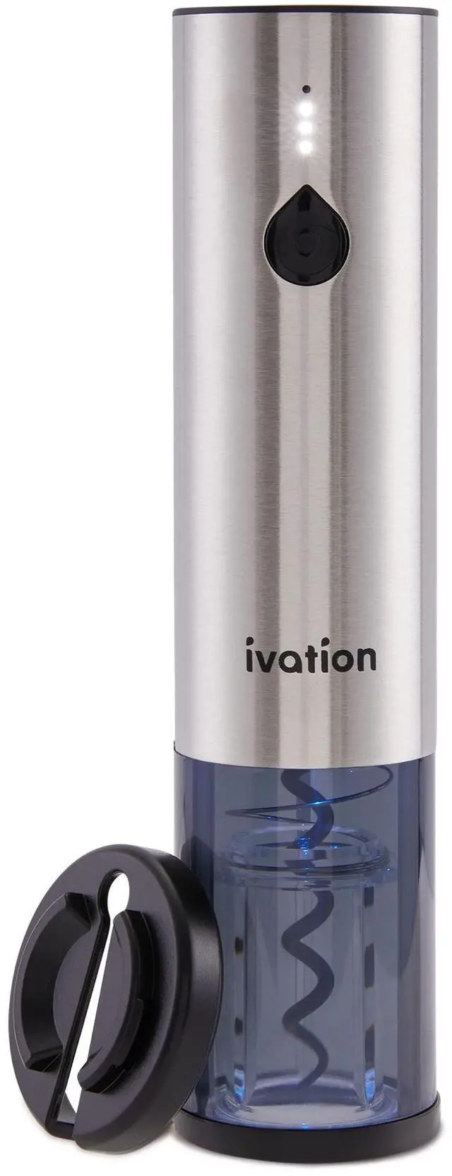 Main image of Ivation Rechargeable Automatic Wine Opener | Electric Cork Extractor Tool with Lithium Battery, LED Lights, USB Charging Cable, Bonus Foil Cutter & Elegant Gift Box | Uncorks 50 Bottles Per Charge