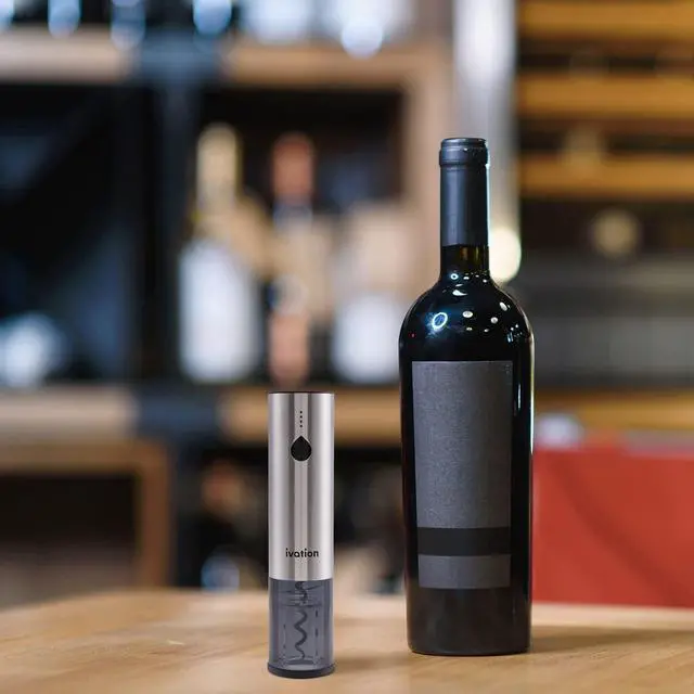 Alt view image 7 of 7 - Ivation Rechargeable Automatic Wine Opener | Electric Cork Extractor Tool with Lithium Battery, LED Lights, USB Charging Cable, Bonus Foil Cutter & Elegant Gift Box | Uncorks 50 Bottles Per Charge