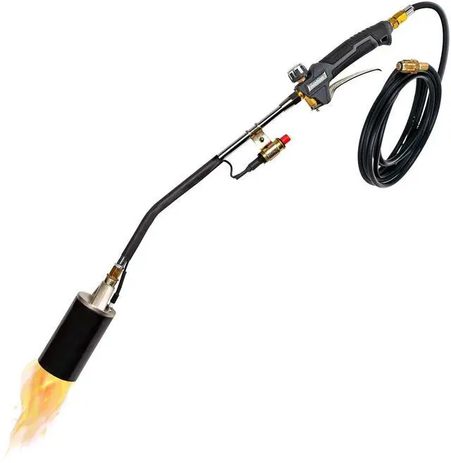 Main image of Ivation Heavy-Duty Propane Torch | 340K BTU Gas-Powered Weed Burner with Push-Button Igniter, Adjustable Flame, 10 Hose & Safety Trigger for Melting, Welding, Roofing, Soldering, Wood Treating, Etc.