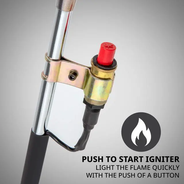 Alt view image 4 of 7 - Ivation Heavy-Duty Propane Torch | 340K BTU Gas-Powered Weed Burner with Push-Button Igniter, Adjustable Flame, 10 Hose & Safety Trigger for Melting, Welding, Roofing, Soldering, Wood Treating, Etc.