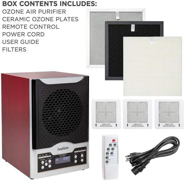 Alt view image 6 of 8 - ivation 5-in-1 hepa air purifier & ozone generator w/digital display timer and remote, ionizer & deodorizer 3,700 sq/ft - hepa,