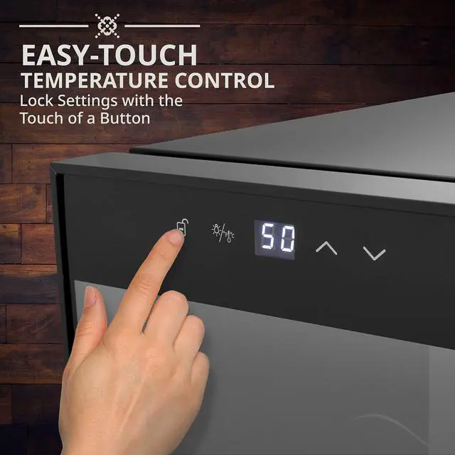 Alt view image 3 of 7 - Ivation 16 Bottle Compressor Wine Cooler Refrigerator w/Lock | Large Freestanding Wine Cellar For Red, White, Champagne or Sparkling Wine | 41f-64f Digital Temperature Control Fridge Glass Door Black