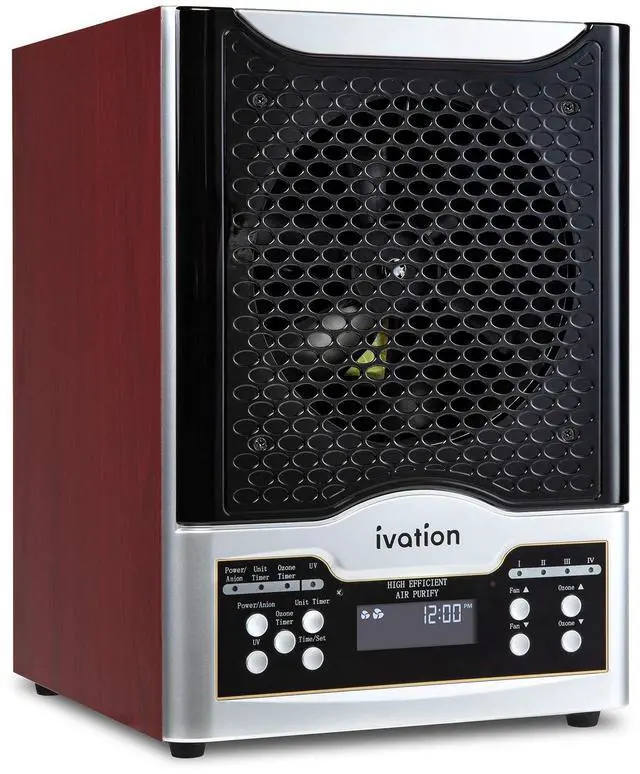 Alt view image 2 of 8 - ivation 5-in-1 hepa air purifier & ozone generator w/digital display timer and remote, ionizer & deodorizer 3,700 sq/ft - hepa,