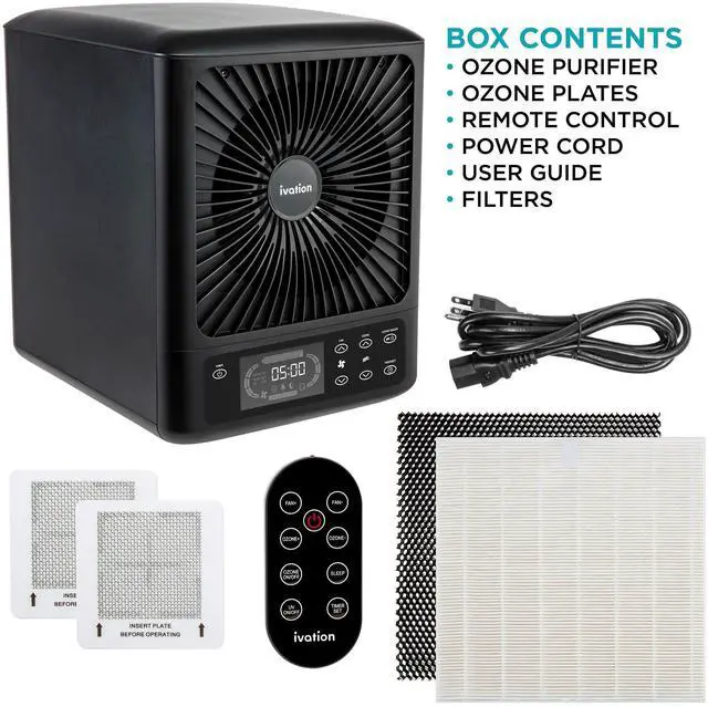 Alt view image 3 of 7 - Ivation 5-in-1 HEPA UV Air Purifier & Ozone Generator W/Digital Display Timer and Remote, Ionizer, UV Sterilizer & Deodorizer for Up to 3,000 Sq/Ft