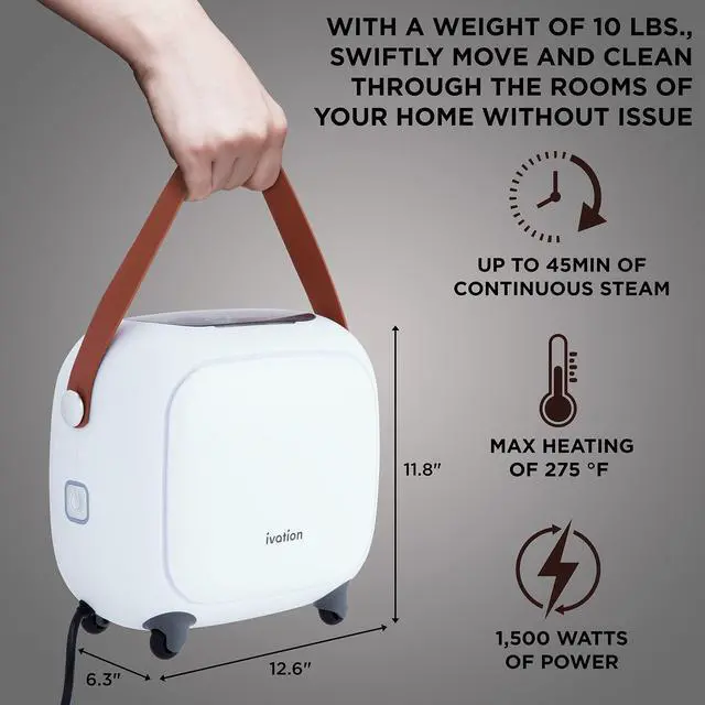 Alt view image 3 of 7 - Ivation All in One Household Steam Cleaner with 17 Accessories, Multi-Purpose Chemical-Free Cleaning and Sanitizing System for Floor, Bed Bugs, Clothes, Ovens, Curtains and Carpet