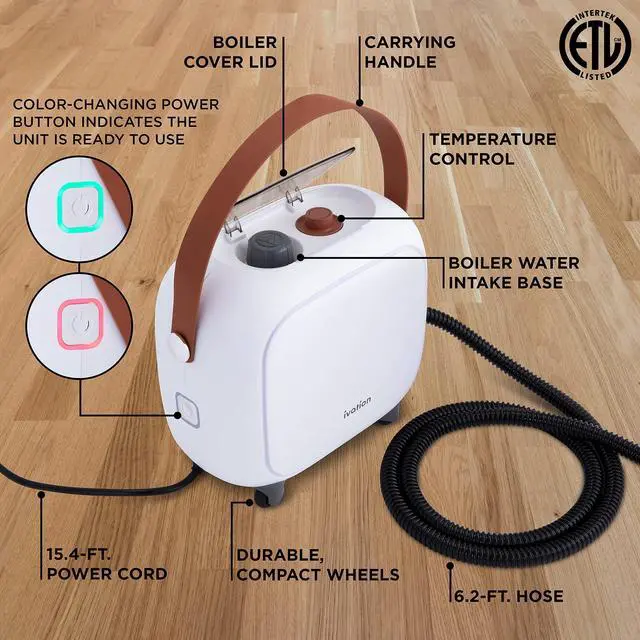 Alt view image 2 of 7 - Ivation All in One Household Steam Cleaner with 17 Accessories, Multi-Purpose Chemical-Free Cleaning and Sanitizing System for Floor, Bed Bugs, Clothes, Ovens, Curtains and Carpet