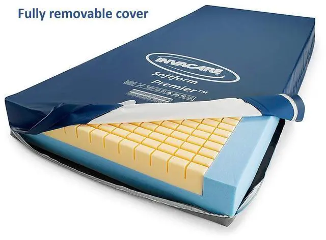 Alt view image 2 of 6 - Invacare Softform Premier Hospital Bed Mattress, 36" Wide x 76" Long, IPM1076