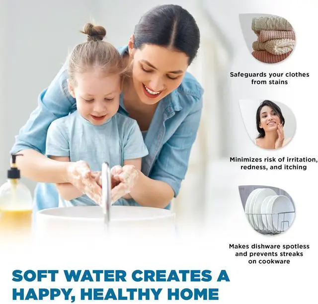 Alt view image 4 of 7 - Ivation H2O 40,000 Grain Water Softener with Patented Ceramic Discs, Automatic Whole House Soft Water Regeneration Reduces Magnesium & Hard Minerals & Improves Water Quality