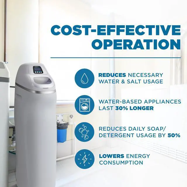 Alt view image 7 of 7 - Ivation H2O 40,000 Grain Water Softener with Patented Ceramic Discs, Automatic Whole House Soft Water Regeneration Reduces Magnesium & Hard Minerals & Improves Water Quality