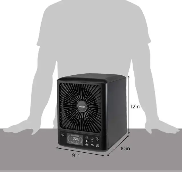 Alt view image 7 of 7 - Ivation 5-in-1 HEPA UV Air Purifier & Ozone Generator W/Digital Display Timer and Remote, Ionizer, UV Sterilizer & Deodorizer for Up to 3,000 Sq/Ft