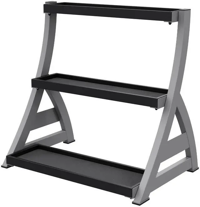 Alt view image 3 of 6 - Power Systems Studio Premium 3-Tier Kettlebell Rack, Holds Up To 12 Kettlebells, 31 x 23 x 33 Inches, Gray/Black (50090)