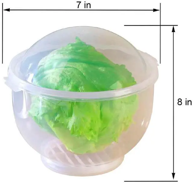 Alt view image 4 of 6 - WalterDrake Lettuce KeeperTM - Lettuce Crisper Salad Keeper Container Keeps your Salads and Vegetables Crisp and Fresh- 7" X 8" (brown) (1) (1)