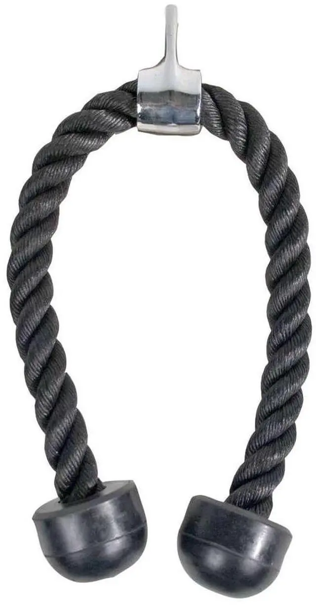 Main image of Power Systems Pro Double Tricep Rope Attachment with Rubber Stoppers for Cable Machine Systems, 28 x 1.25 Inches, Black (50740)