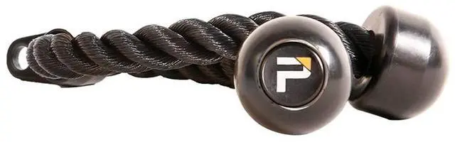 Alt view image 2 of 3 - Power Systems Pro Double Tricep Rope Attachment with Rubber Stoppers for Cable Machine Systems, 28 x 1.25 Inches, Black (50740)