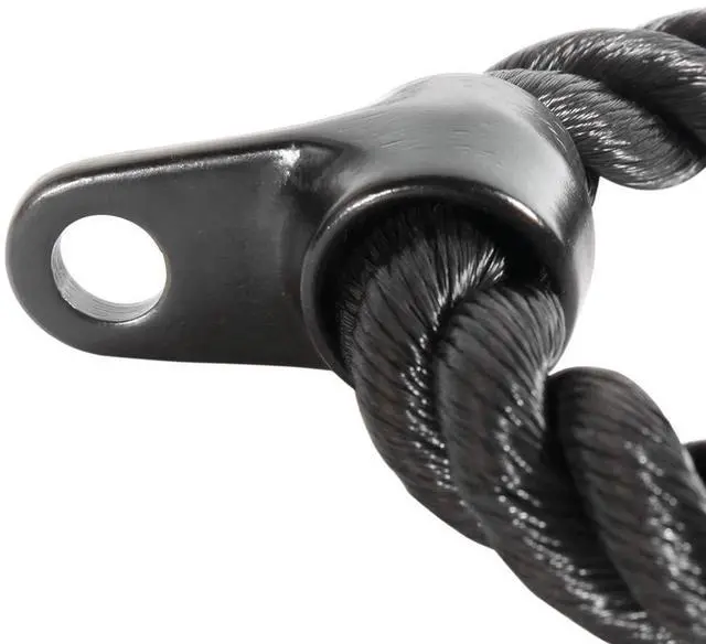 Alt view image 3 of 3 - Power Systems Pro Double Tricep Rope Attachment with Rubber Stoppers for Cable Machine Systems, 28 x 1.25 Inches, Black (50740)