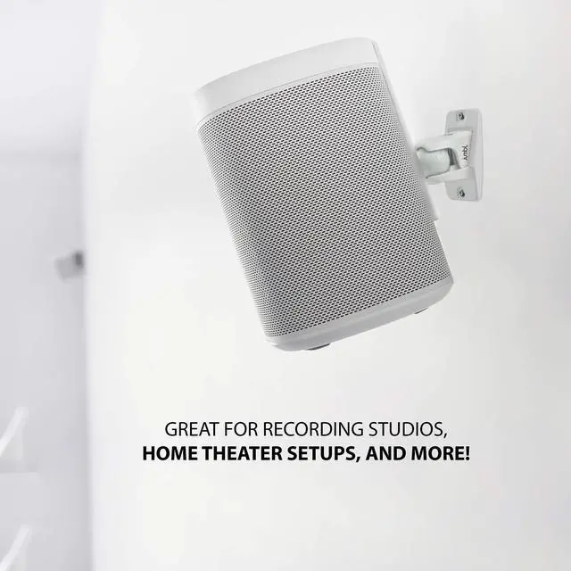 Alt view image 4 of 6 - Jumbl SINSB7W ProGrip Ultra Stainless Steel Speaker Wall Mount Bracket White, Pair of 2 - Thread Size: 1/4-20 - Holds up to 10 Lbs