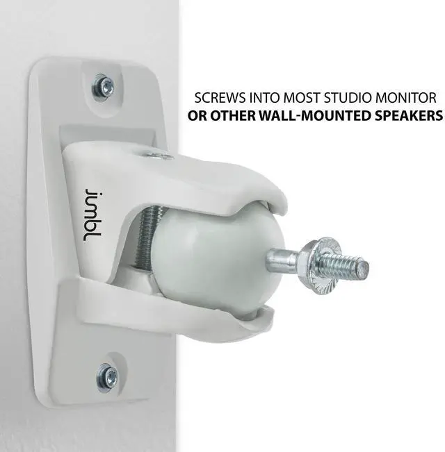 Alt view image 3 of 6 - Jumbl SINSB7W ProGrip Ultra Stainless Steel Speaker Wall Mount Bracket White, Pair of 2 - Thread Size: 1/4-20 - Holds up to 10 Lbs