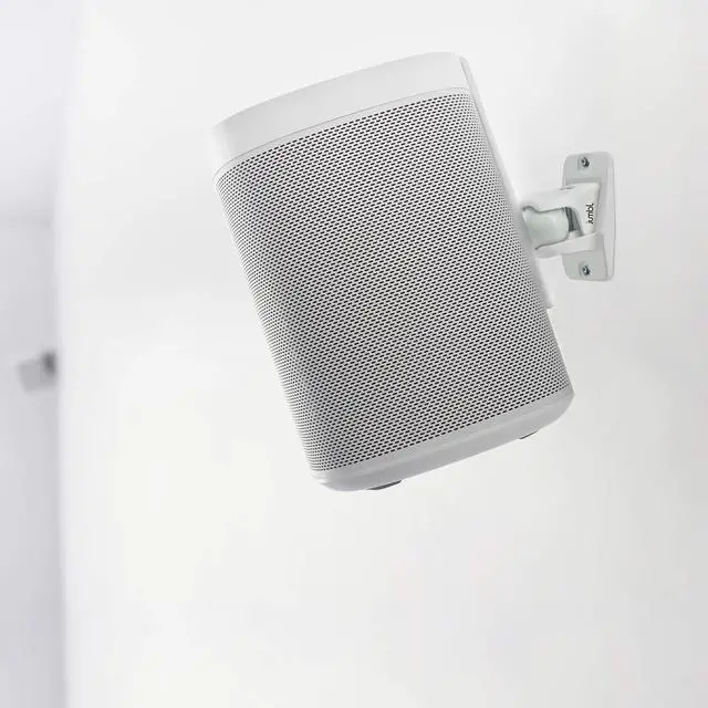 Alt view image 6 of 6 - Jumbl SINSB7W ProGrip Ultra Stainless Steel Speaker Wall Mount Bracket White, Pair of 2 - Thread Size: 1/4-20 - Holds up to 10 Lbs