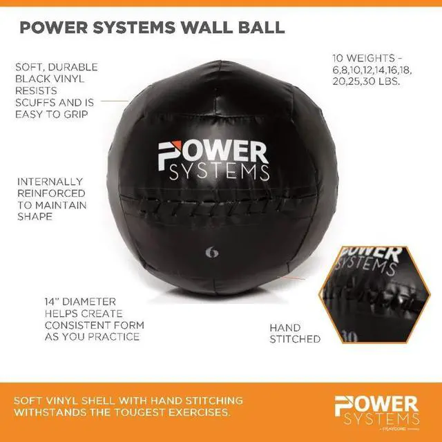 Alt view image 3 of 7 - Power Systems 14" Wall Ball - Durable and Maintains Shape Through Even The Toughest Workouts (16)