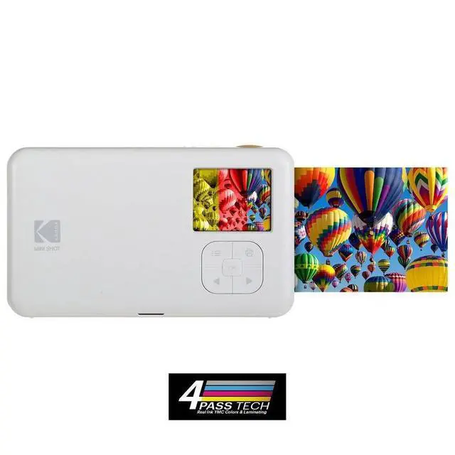 Alt view image 7 of 7 - Kodak Mini Shot Instant Camera (White) Basic Bundle + Paper (20 Sheets) + Deluxe Case