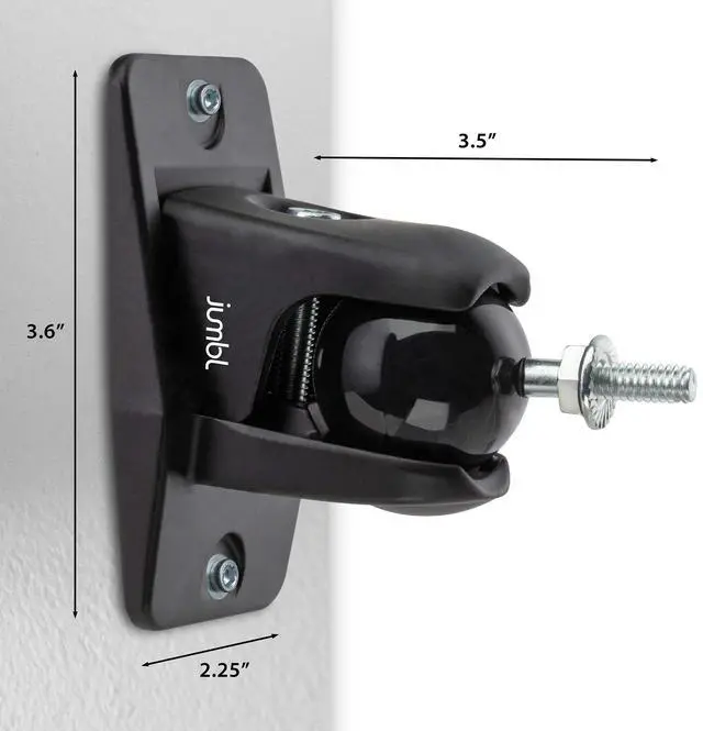Alt view image 3 of 7 - jumbl sinsb7b progrip ultra stainless steel speaker wall mount bracket, pair of 2